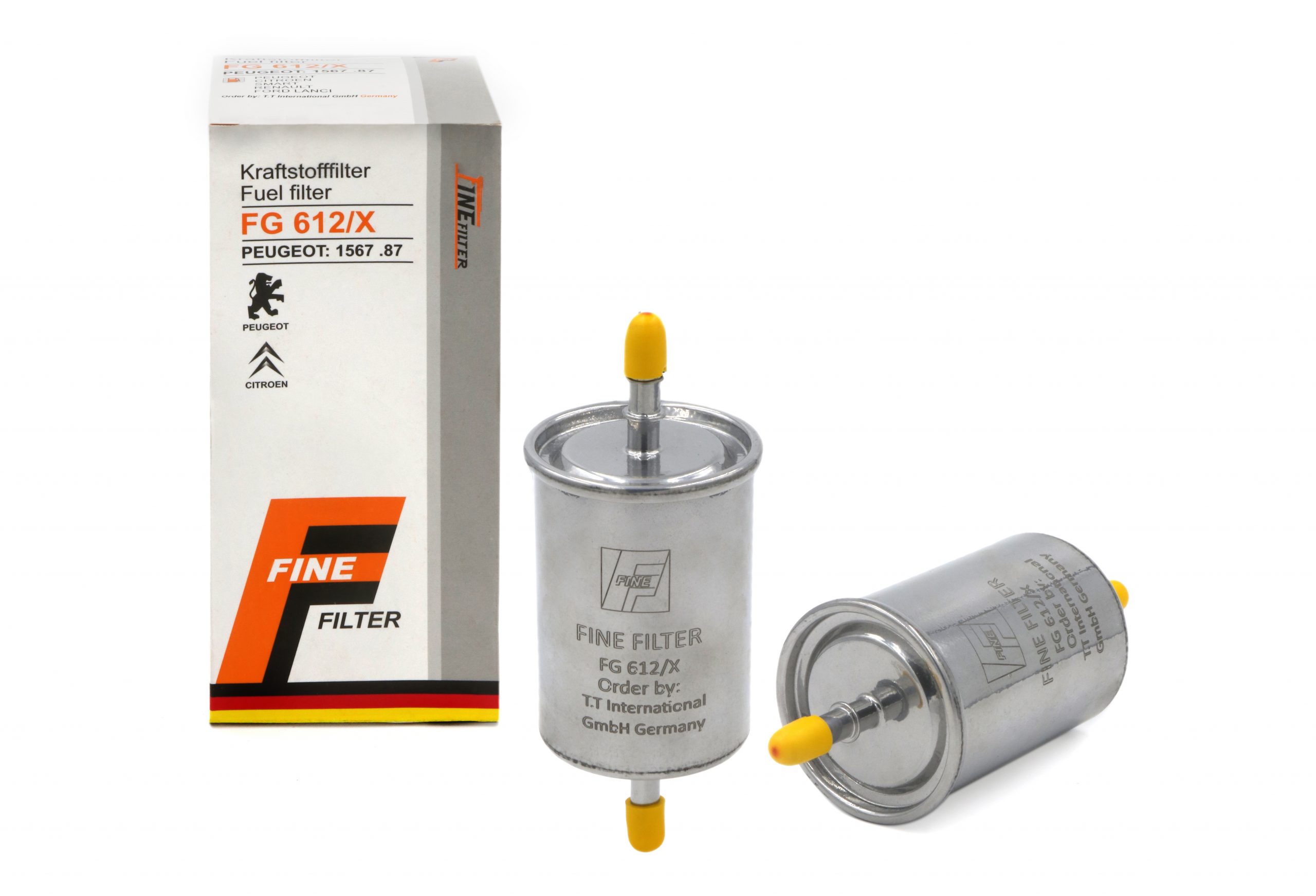 FG 612X Peugeot 405 and 206 Metal Inline Fuel Filter FG612/X - Image 1